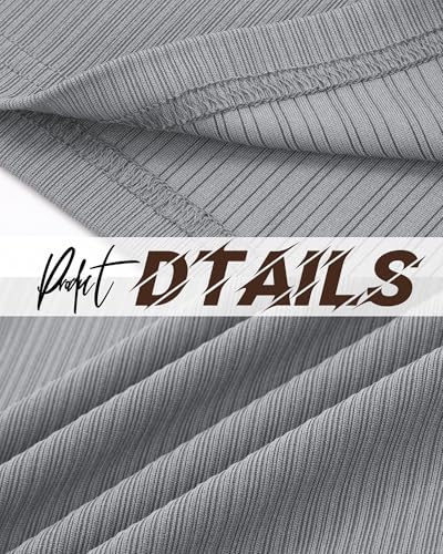 Huukeay 3 Pack Men's Big and Tall Ribbed T Shirts Crew Neck Short Sleeve Plus Size Tees Casual Slim Fit Knit Shirts3