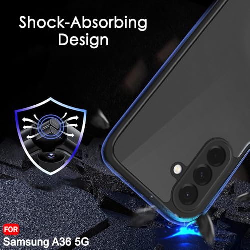 Image of TheGiftKart Hybrid Shockproof Back Cover Case for Samsung Galaxy A36 5G | Hard Back Case Cover for Samsung Galaxy A36 5G (PC & TPU, Translucent Smoke Matte Back, Black Sides)