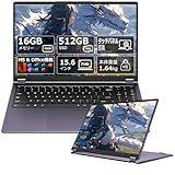 ノートパソコン Office搭載 15.6インチ タッチディスプレー付き ノートPC Core m3-8100Y 16GB メモリ 512GB SSD 1TB換装可能 FHD IPS液晶 パソコン Win11 Pro Wi-Fi5 HDポート 英語キーボード テンキー付き ファンレス・静音動作 360度回転可能 ラップトップ ビジネス 学生向け PC パープル