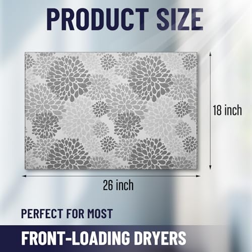 Image of Teenyyou 1 Pcs 26 inch x 18 inch Dryer Top Protector Mat, Washer and Dryer Topper, Non Slip Waterproof Machine Cover Dust Proof Quick Drying Topper Pad for Laundry and Kitchen (Bloom)