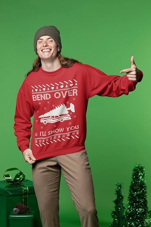 Bend Over And I'Ll Show You Ugly Christmas Sweater Unisex Crewneck 3 Bend Over And I’Ll Show You Ugly Christmas Sweater Unisex Crewneck