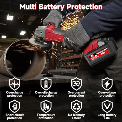 Image of 2Pack 8.0Ah Replacement for Milwaukee m18 Battery Compatible with 18V Lithium Battery 18 Volt 48-11-1810 48-11-1820 48-11-1840 48-11-1850 48-11-1828 48-11-1860 Cordless Power Tools