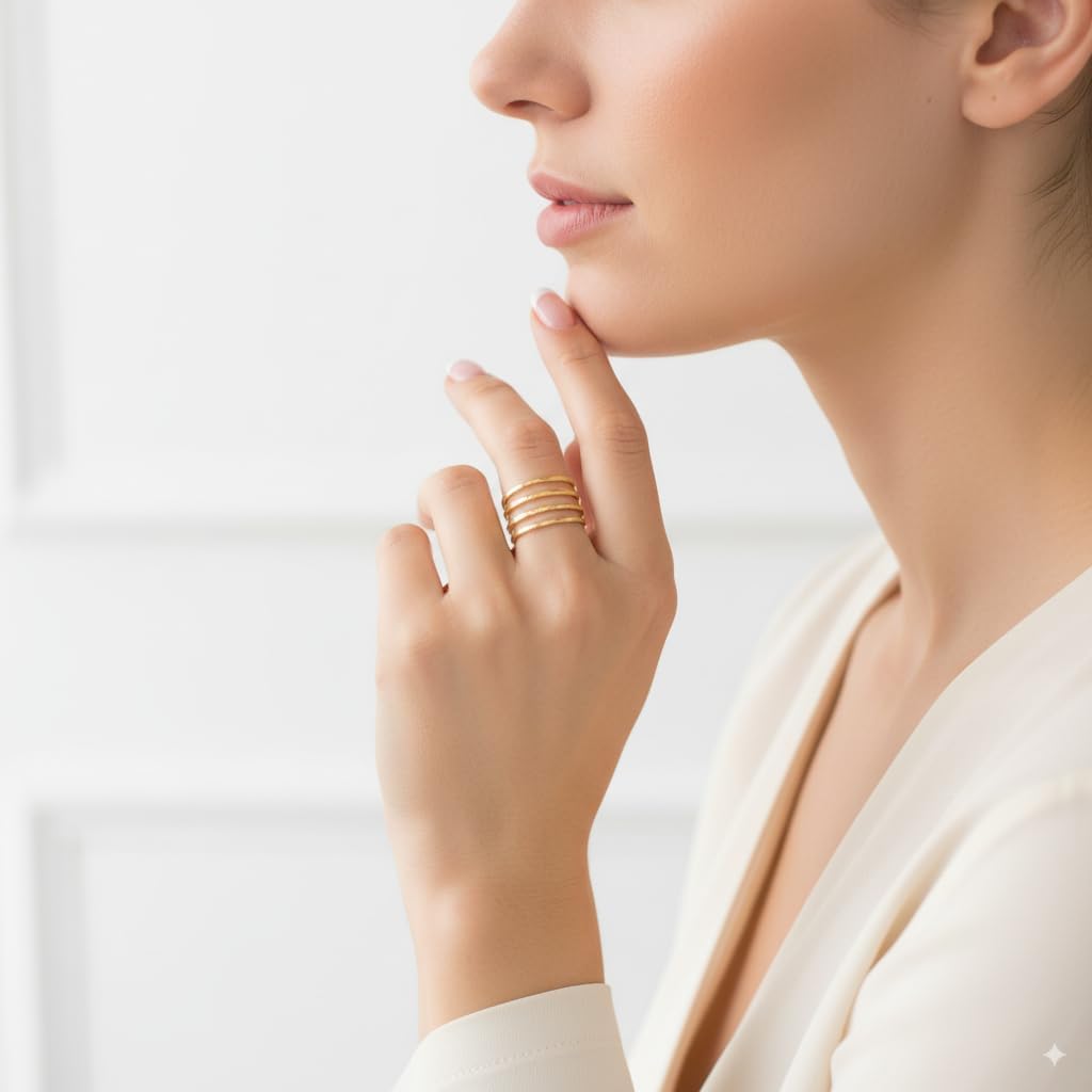 14K Gold Filled Custom Spiral Ring for Women. Wraparound Coil Ring. Modern Trendy Swirl. Hammered 14kt Yellow Gold Filled Stacking Rings. Artisan Custom Made Personalized Statement Open Ring - Image 5