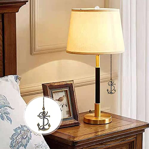 Image of Ceiling Fan Chain Pulls Decorative Extension 12 inch Anchor Design Pull Chain For Ceiling Light Lamp Fan Chain Ornaments for Ceiling Fan light Decoration (Bronze)2 Pcs