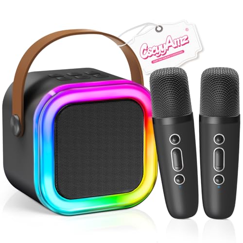 【2026 Newest】 Mini Karaoke Machine for Kids Girls & Boys - Portable Bluetooth Speaker with 2 Wireless Microphones - Kids Birthday Gifts for Ages...