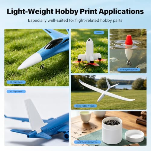 Image of RepRapper Light Weight Pre-Foamed PLA Filament 1.75mm, 330 Meters, White | Low-mass prints for RC aircraft, drones, gliders & lightweight models; matte surface bonds well to all DIY paints