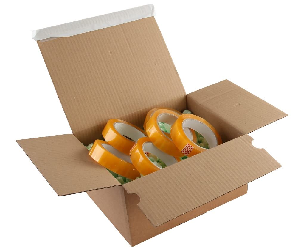 Blake Purely Packaging 260 x 220 x 130 mm One-Touch Postal Box Peel & Seal Tamper Evident Plastic Free (PEB33) Brown Kraft - Pack of 20