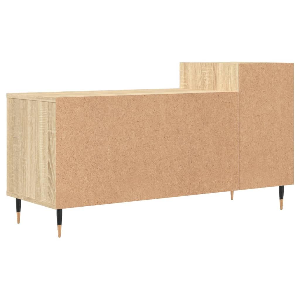 TV-Schrank Sonoma-Eiche 100x35x55 cm Holzwerkstoff Fernsehschrank mit Türen und 5 Fächern Standregal für Wohnzimmer Schlafzimmer稳stabil Media Center Möbel