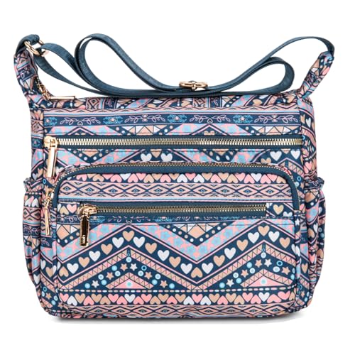 Canvas Crossbody Bags for Women Shoulder Sling Purse with Multiple Pockets, Waterproof Travel Handbag for Daily & Work