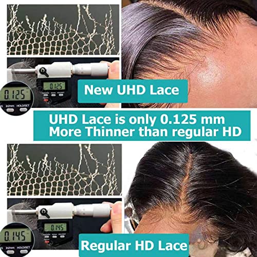 20 Inch 5X5 Hd Lace Frontal Closure Straight Brazilian Virgin Full Lace Human Hair Wig Free Part Full Ear To Ear Lace Frontal Pre Plucked Transparent Lace Front Closure Human Hair Natural Color #TOP3