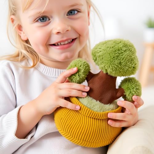 Image of Ryttir 2 Pack 11Inch Chubby Small Flower Stuffed Animal Pillow, Adventure Stuffed Tree Plush Toy, Brave Boy's and Girl's Room Decor, Funny Owls Gift for Kids Women