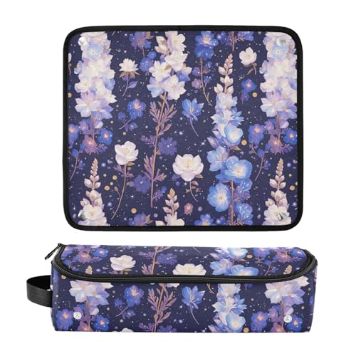 Beauty Flower and Whites Purple Hair Tool Travel Bag con Almohadilla Resistente al Calor para Plancha de Pelo, Alisadores y Rizos - Bolsa Portátil para Mujeres miniatura 3