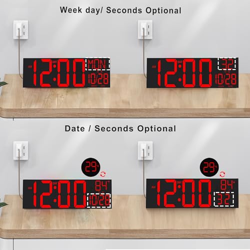 JALL 30 inch Multicolor LED Wall Clock product