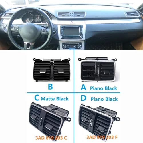 Grille de Climatisation Passat CC Évent Tableau de Bord Finition Premium Matte Black