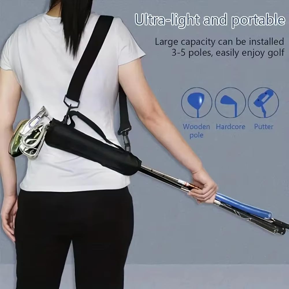 SweetSerenade Sac de Golf Portable Mini Léger pour Entraînement en Extérieur, Bandoulière Croisée, Rangement pour Homme et Femme