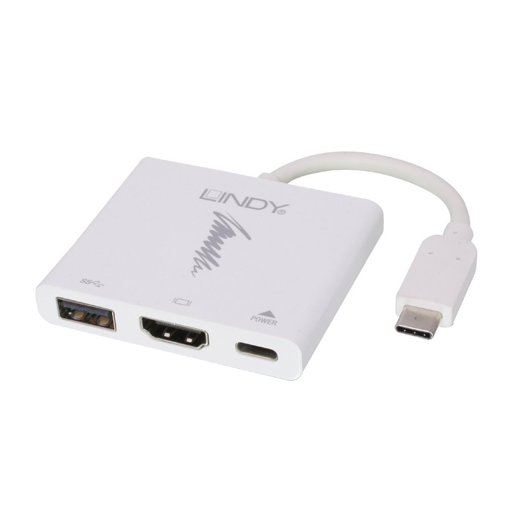 LINDY Adaptateur USB 3.1 Type C vers HDMI/USB Type A/Power Delivery