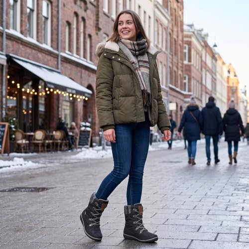 GLOBALWIN Women's Snow Boots Comfortable Black Boots For Women Waterproof Mid-Calf Winter Boots For Women With Fleece Lining And Non Slip Outdoor Sole Size 10M - image 6