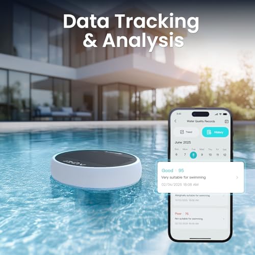 Image of AIPER HydroComm Pure 2026 Smart Pool Monitor, 5-in-1 Water Testing for Pools, Hot Tubs, and Spas, Features App Control and Real-Time Underwater Connectivity, Ivory