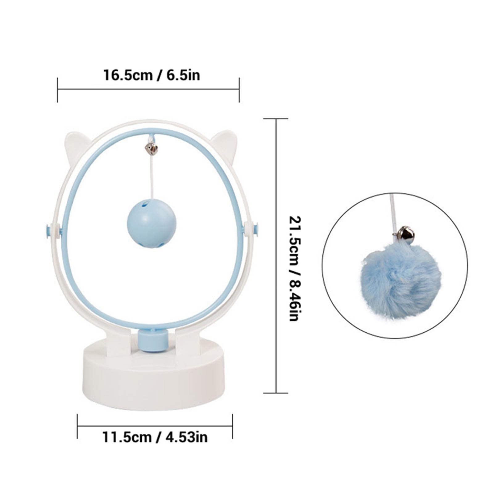 Interaktives Ball-Katzenspielzeug mit Glocke, Perpetual Motion, schwingender Leckerli-Spender, Katzenspielzeug für Hauskatzen, Kätzchen, Kunststoff, 8,46 x 4,53 x 6,50 Zoll