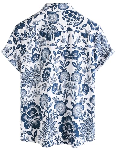 Image of VATPAVE Mens Casual Hawaiian Floral Shirts Short Sleeve Button Down Tropical Shirts Beach Summer Shirts