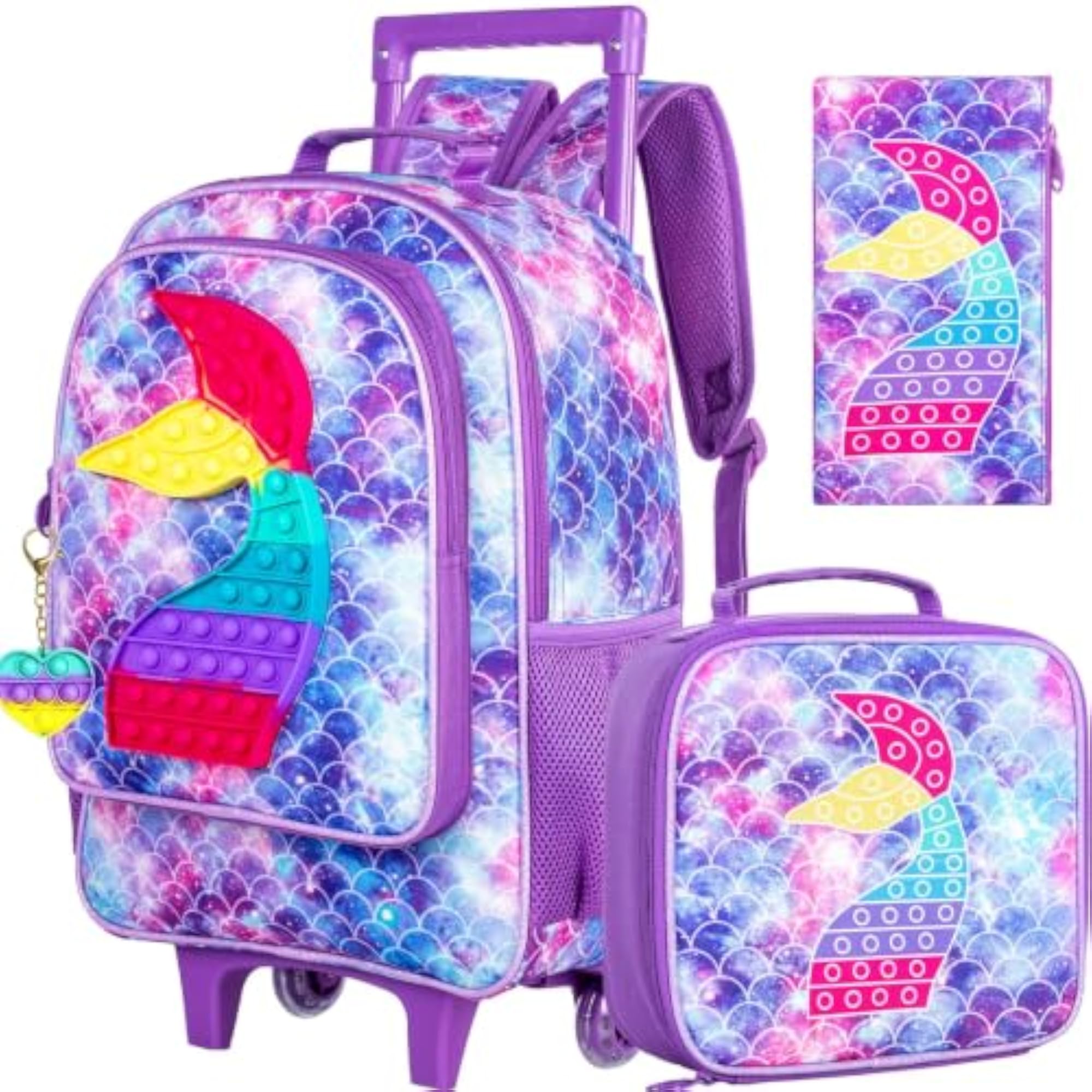 Rolling Backpack Set for Kids, Fun Designs