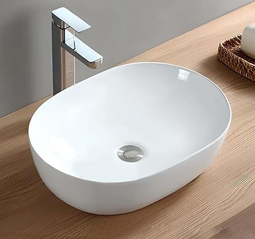 【排水セット付き】 洗面ボウル 洗面台 おしゃれ 陶器 豪華 手洗器 セット 手洗い器シンプル 置き型 長角型 洗面器 深型 (45.5*32*13.5 cm)