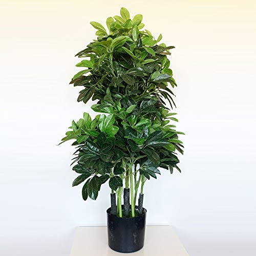 Wellhome Kunstplant Ficus groen 110 cm hoog met bloempot
