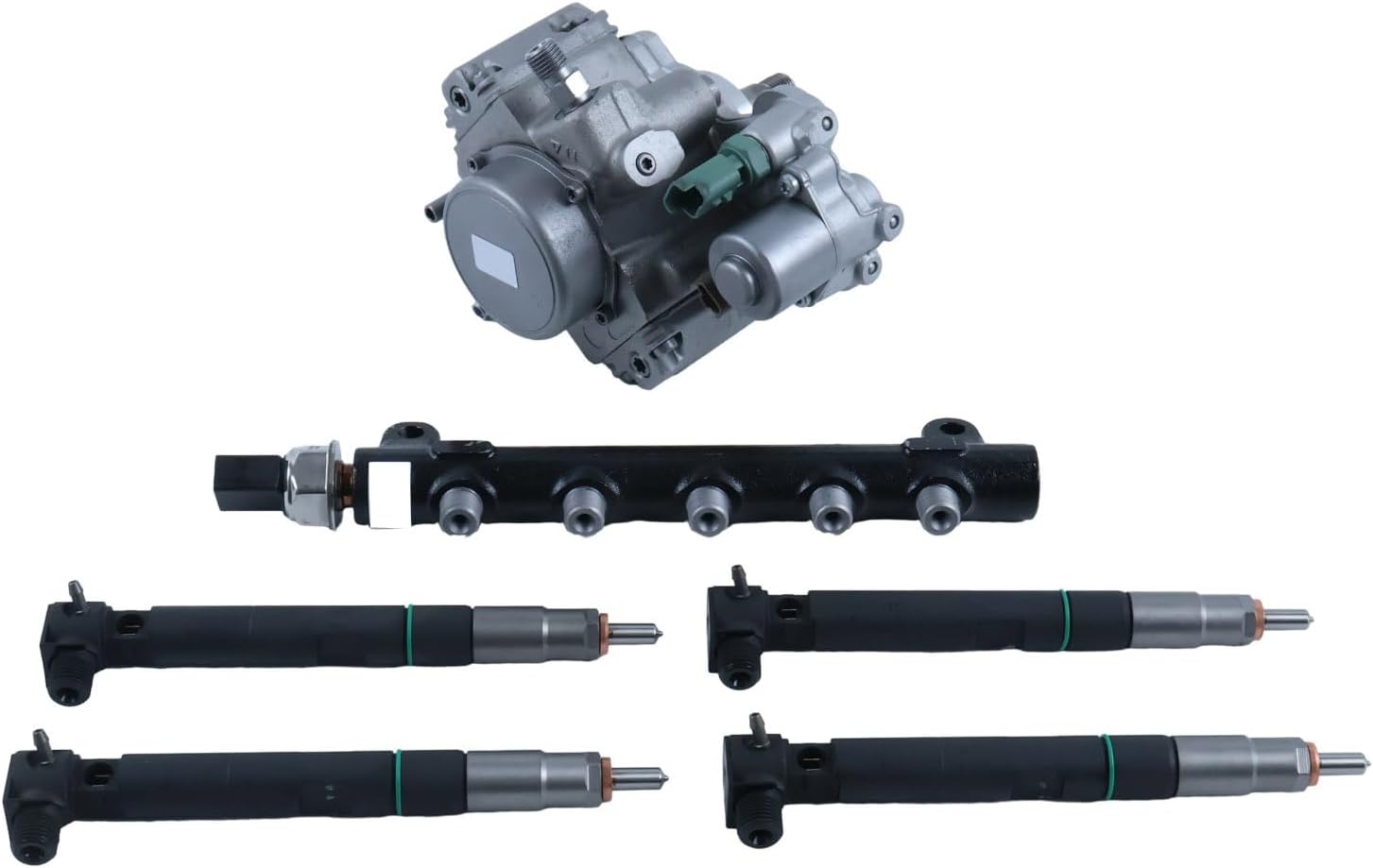 Solarhome D24 Fuel Kit,Fuel pump, Injectors & Common Rail 7516848 7516849 7516847 400903-00074D Compatible With Bobcat Doosan S540 S510 S530 S550 T450 T550 T590 E32 E35 E42 E45