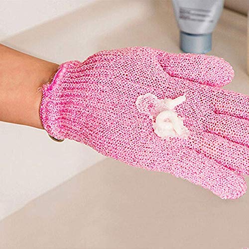Right Products 2 Pair Bath Gloves Spa Massage Body Scrubber Cleaner | Exfoliating Polyester Pouf Scrubber Sponge Pad Mitt Glove | Body Scrubbing Gloves 1