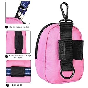   Dog-Poop-Bag-Dispenser-Waste-Bag-Holder-Mini-Dog-Treat-Pouch-Bag-For-Walking-Hiking-Running-With-Clip-For-Leash-Belt-Hand-Free-Holder-1-Roll-Waste-Bag-Grey