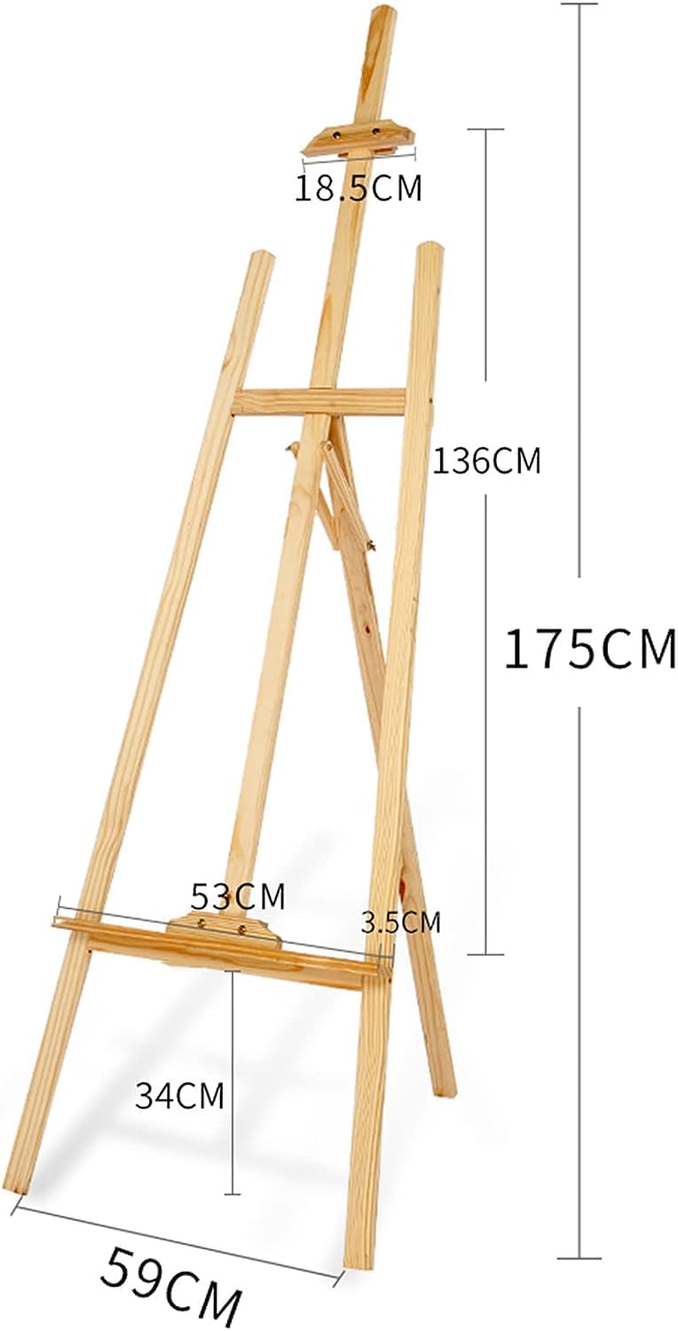 Staffeleiständer, Leinwandständer, 175 cm, zusammenklappbare Staffelei, A-Rahmen, Bodenstaffelei aus Holz, Kunstausstellungsständer, Stativ für Erwachsene, verstellbarer Leinwandhalter, zum Malen, Z