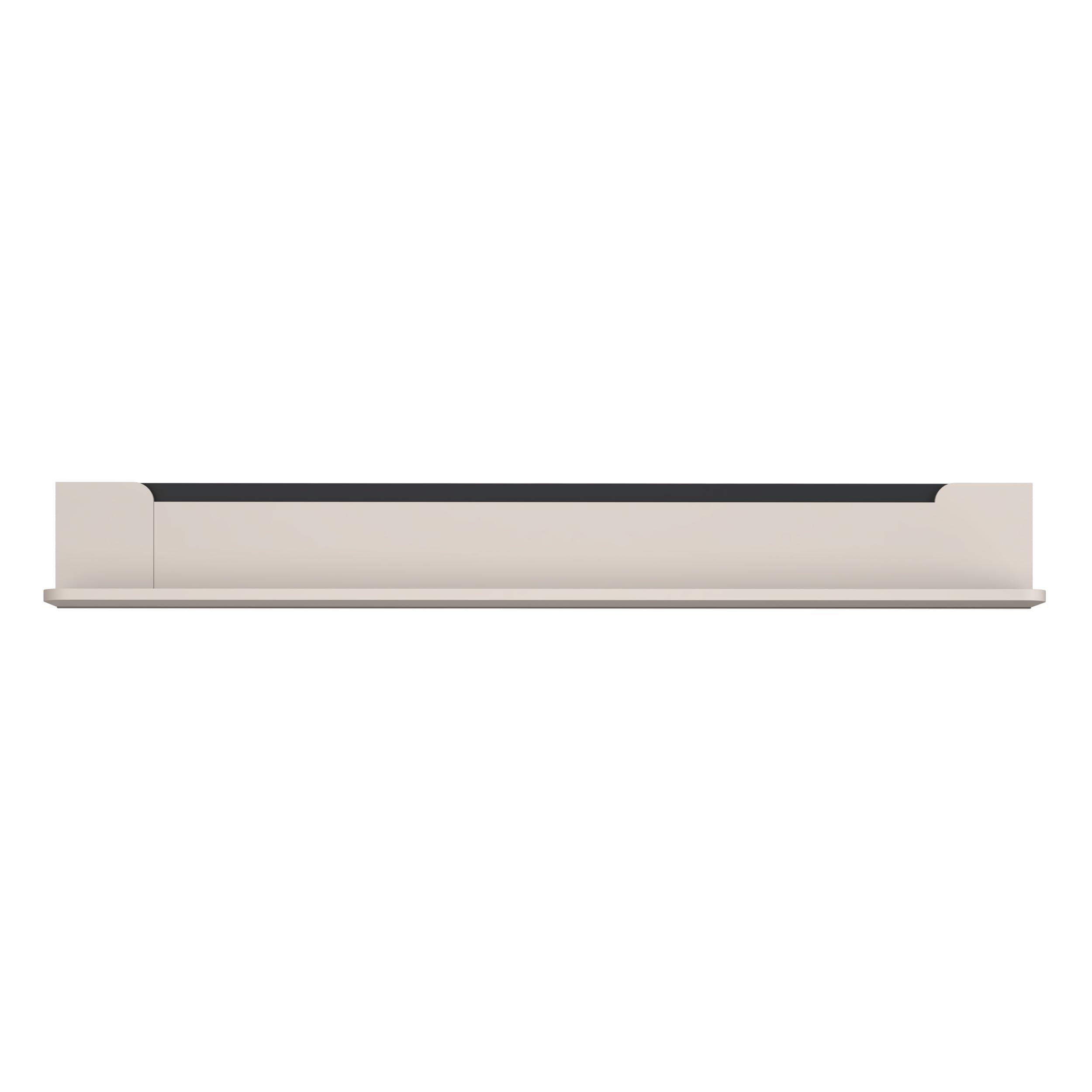 Forte VODOL Wandregal 200, modernes Wandregal mit Ablage, Holzwerkstoff, Kaschmir|Beige, 200 cm breit x 25,6 cm hoch x 21,9 cm tief