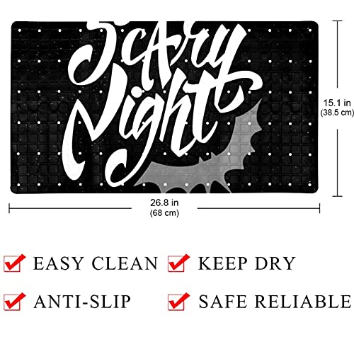 Tapis de baignoire antidérapant Halloween pour douche noire - 5