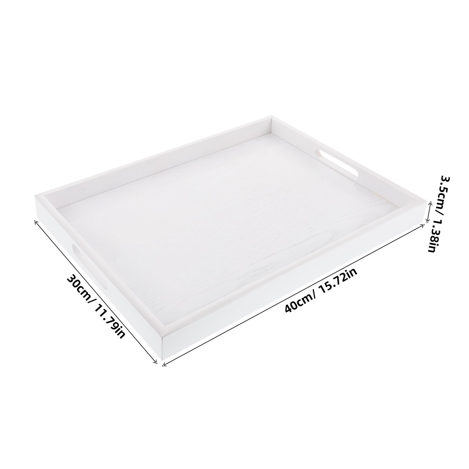 Bandeja Rectangular de Madera de Color Claro con Asas, Diseño Elegante y Simple, Bandeja para Mesa de Café en Sala de Estar, Artesanía Fina y Funcionalidad Decorativa
