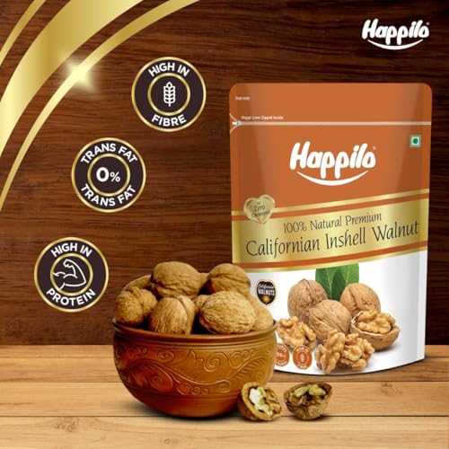 Image of Happilo Premium Inshell Dried Walnut 1 Kg (Pack of 1) | Akhrot Giri | Dry Fruits, Healthy Snacks | Large Size | Walnut with Shell | Rich in Protein, Antioxidants & Source of Omega-3