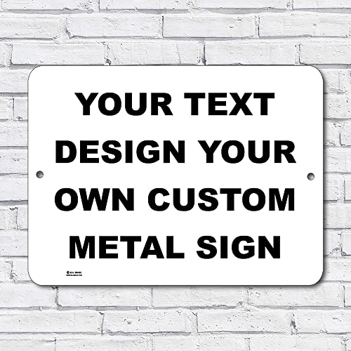 Personalized custom White 007 Aluminum Metal Sign With Your Name! (9x12 Sold White, Horizontal)