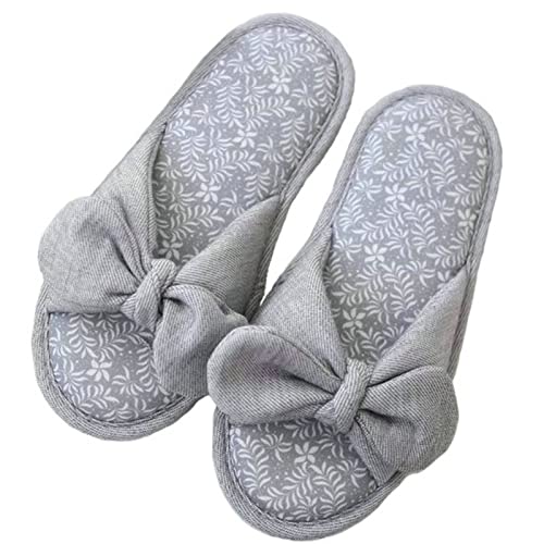 Pantoufles pour femmes en coton gris pour vos moments de détente en famille