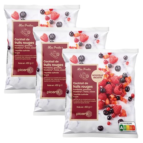 Picard(ピカール) 赤いフルーツカクテル (3袋セット) フランス 冷凍食品 450g ×3 ミックスフルーツ 赤スグリ フランボワーズ ブルーベリー カシス イチゴ