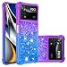 IMEIKONST Błyszczące etui kompatybilne z Xiaomi Poco X4 Pro 5G, etui na telefon komórkowy, płynny dla dziewcząt, piasek, etui ochronne, brokat, przezroczyste, TPU, bumper, silikonowe etui do Xiaomi Poco X4 Pro 5G. Fioletowy niebieski YB