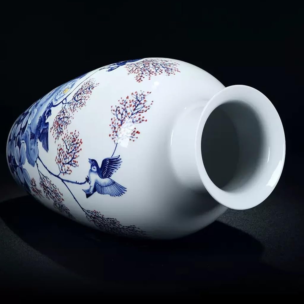 Vase Modern Chinese Ceramic Vase Decoration Home Living Room Decoration Handmade Porcelain Bottle Decoration Suitable for Dining and Living Room Home decoratio