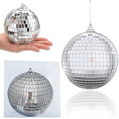 Image of Premium Mirror Disco Ball Hanging Party Centerpieces (Handmade) (12 cm (1 pc) (4.7 inch))