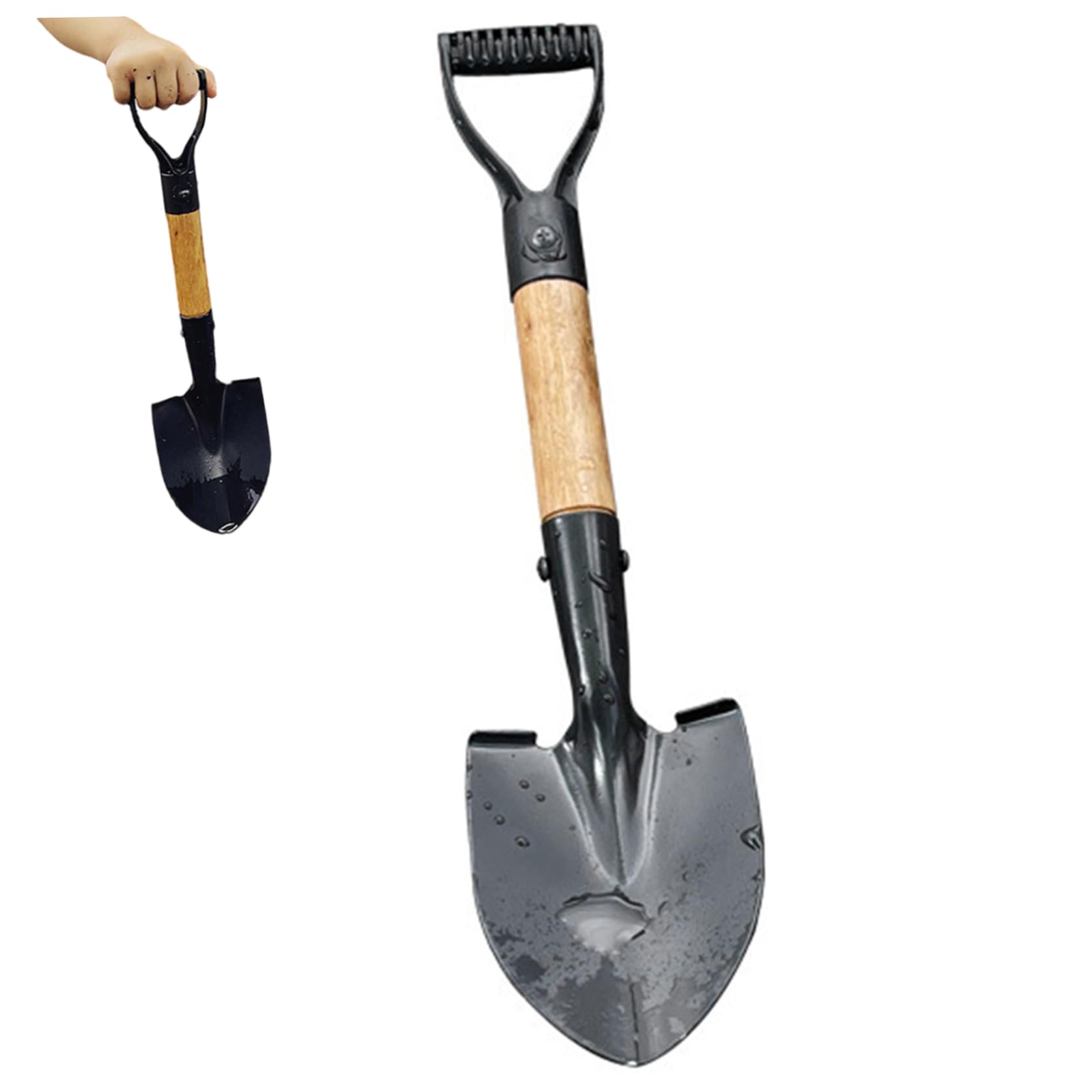 Pala para niños, Pala Redonda de Metal de 14 Pulgadas para jardín, Herramientas de jardinería para niños con Mango en D para Acampar, excavar en la Playa, de Camping, Palas pequeñas para exc