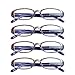 4 Pairs Reading Glasses with Spring Hinge, Blue Light Blocking Glasses for Women/Men (Purple,+2.25 Magnification)