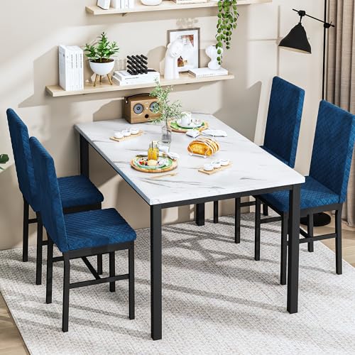 Ensemble salle à manger moderne 5 pièces table et chaises - 2