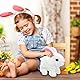 donciety interaktives Kaninchen Spielzeug, Realistisches Hasenspielzeug, Kuscheltier Hase Hüpfendes Kaninchen My Realistic Toy Ostergeschenke Für Kinder, Jungen, Mädchen (Weiß)