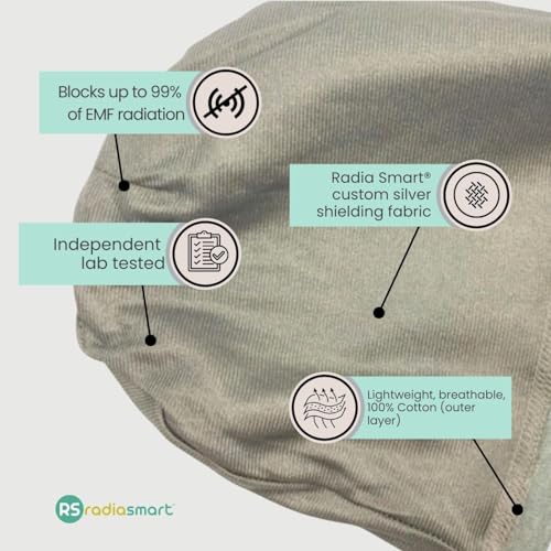 Radia Smart® 5G Blocking, Protective Baby Hat/Beanie Cap Blocking RF EMF WiFi Radiation. Age 6-18 Months. Grey4