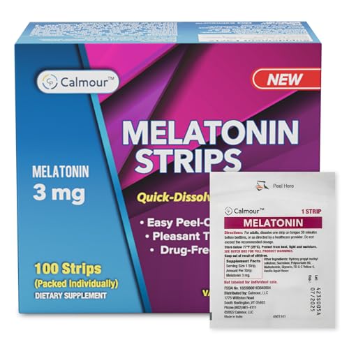Melatonin 100 Strips |The Ultimate Sleeping Aid | Oral Dissolvable Melatonin 3mg | Alternative to Melatonin Gummies | Relaxation Sleep Supplements for Adults | Better Sleep and Eye Health