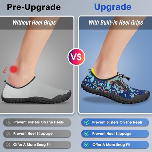 Image of Built-in Heel Grips Water Shoes for Kids Girls Boys Hiking Wide Barefoot Swim Beach Pool Big Kid