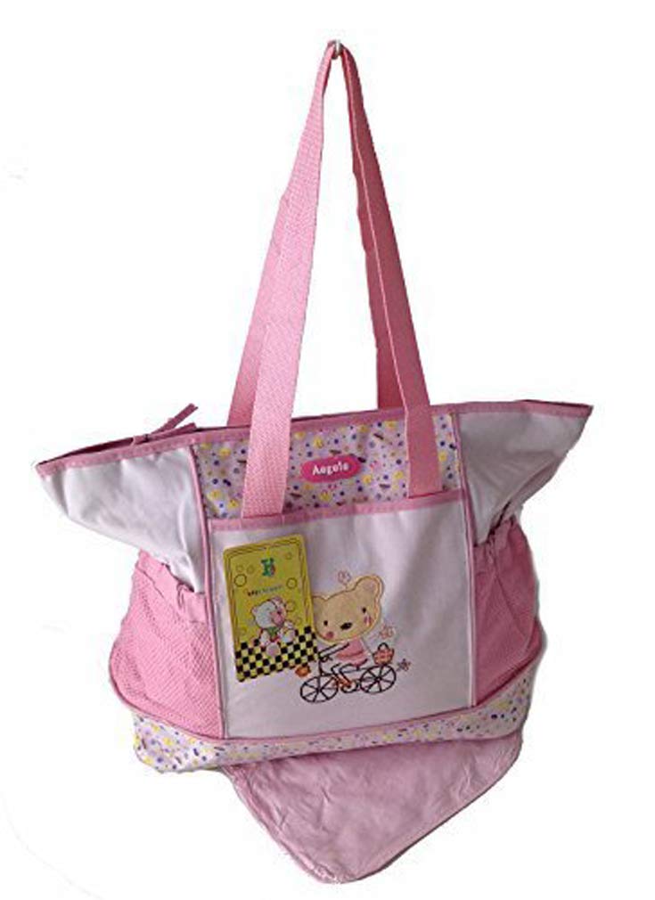 Wickeltasche 2-teilig In Rosa/beige – Mit Wickelunterlage, Wasserabweisend, Praktisch Für Unterwegs