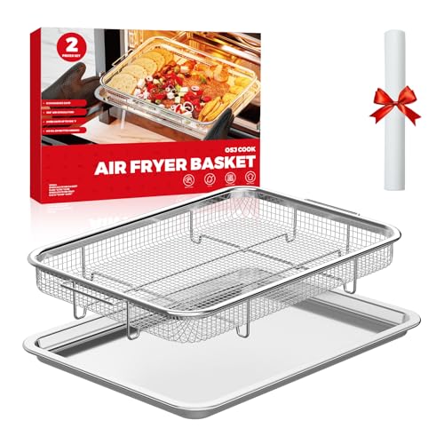Air Fryer Basket for Oven, Air Fryer Basket and Stainless Steel Baking Tray Pant Oven Air Fryer Pan...